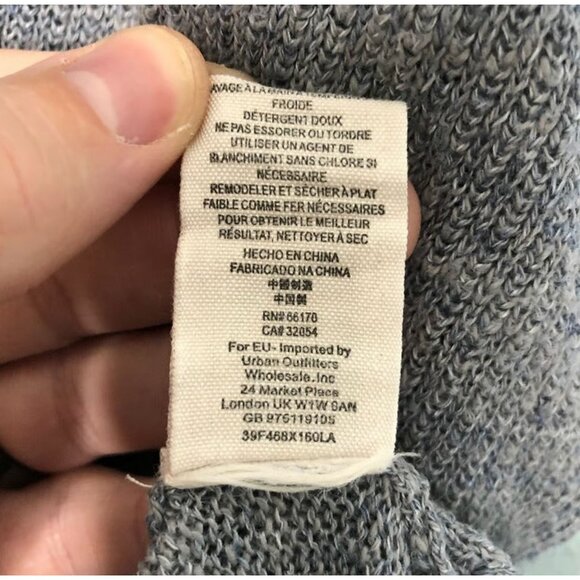 FREE PEOPLE TGIF Hi Lo Oversized Cardigan Blue Gray Drop Shoulder Knit Long Midi - Picture 7 of 8